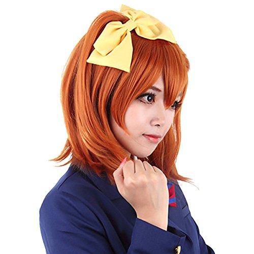 CaseEden Cosplay Wig, Medium, 40cm, Heat-Resistant, Orange-Brown, Brown, with Two Wig Nets