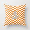 Car Sofa Cushion Cover Orange Geometric Pattern Print Square Pillowcase Home Decor