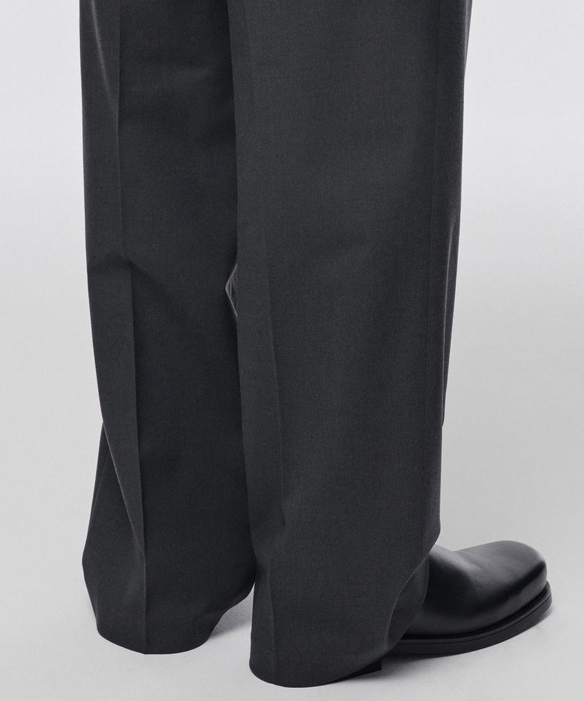 MUSINSA STANDARD Narrow Belt One-Pleat Wide Slacks [Gray]