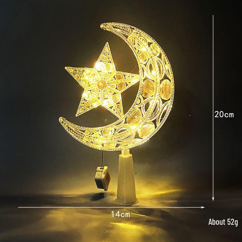 Twinkling Warm Glow Star Christmas Tree Topper - Light Luxury Holiday Window & Desktop Decoration