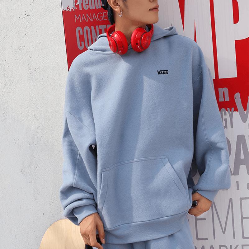 Vans Свитшот с капюшоном и принтом логотипа, однотонный, женский, синий VN0A7RMIBD2
