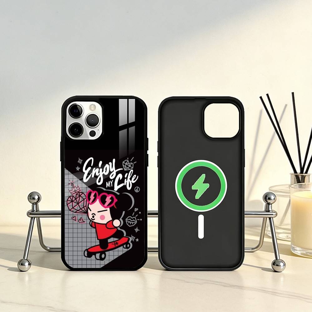Chinese Doll Pucca And Garu Phone Case For iPhone17,16,15,14,13,12,11 Plus,Pro Max Magnetic For Magsafe Wireless Charging