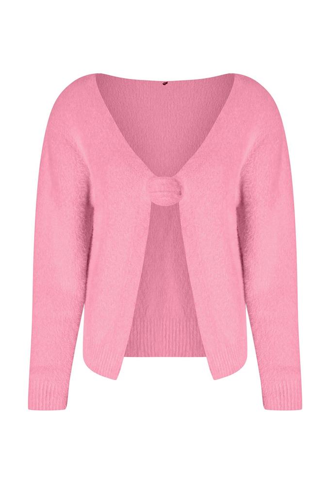 Женский модный стильный кардиган с розовым трикотажным кардиганом с перьями розы