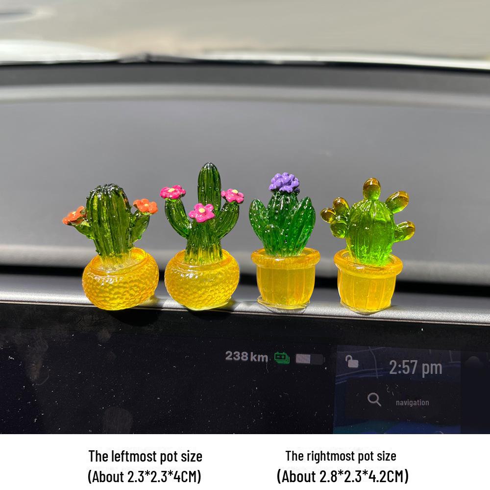 Мультяшные кактусы и животные украшения для автомобильных зеркал и приборной панели