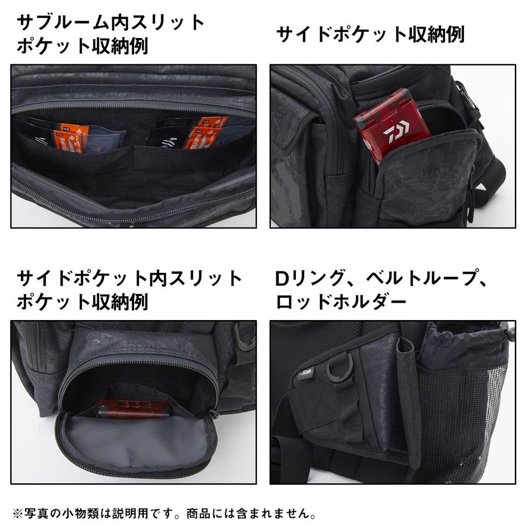 Daiwa Hip Bag (D) Spiral Black 16 X 34 X 23 Cm