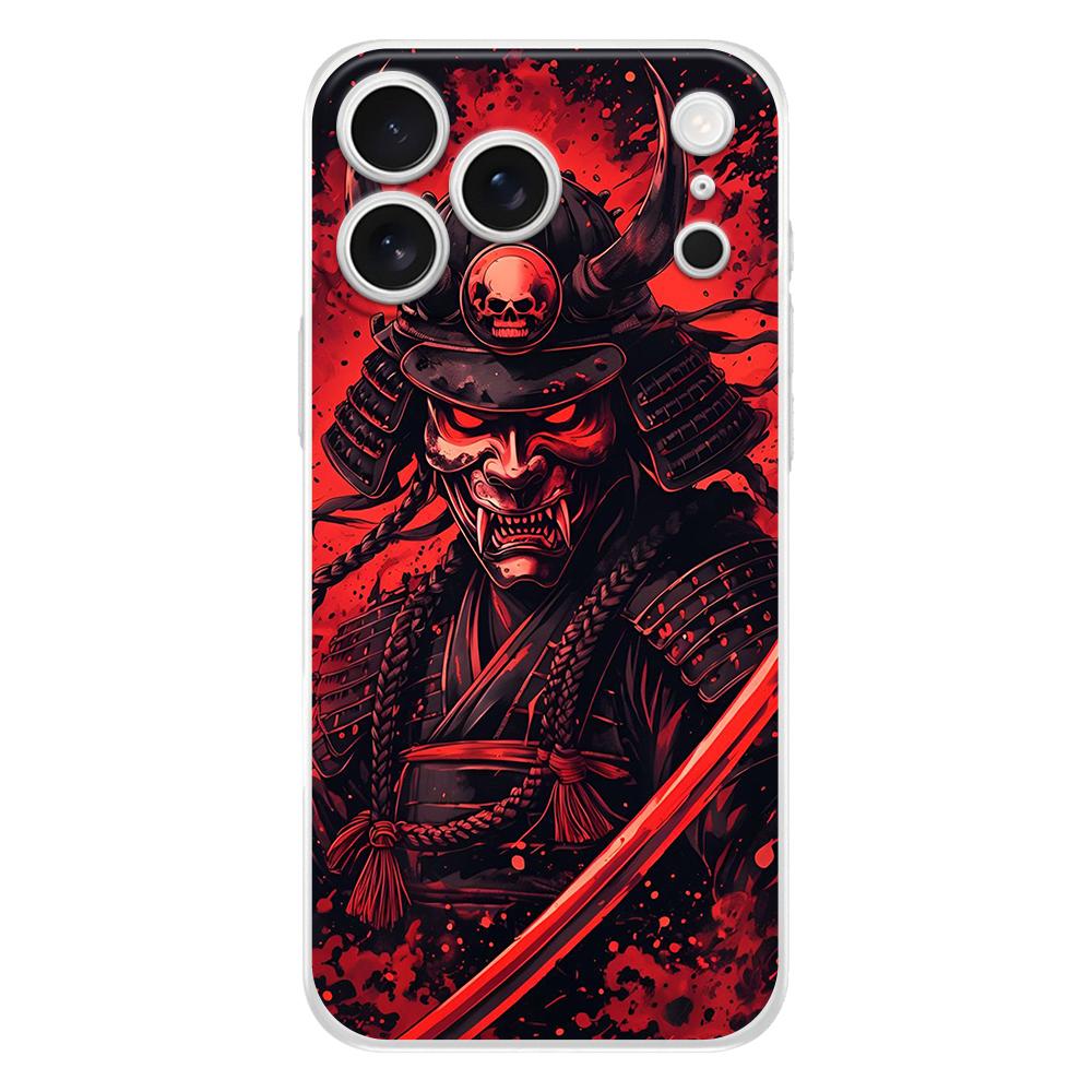 Мягкий чехол для телефона для iPhone 17 Air 16E 16 11 15 14 Pro MAX 12 13 7 8 Plus SE Пасхальный чехол Защита Япония Лицо призрака Самурай