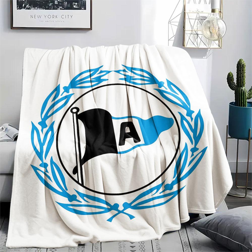 DSC Arminia Bielefeld Printed Flannel Blanket, soft throw for bedroom sofa, washable,soccer fan merchandise, great gift.