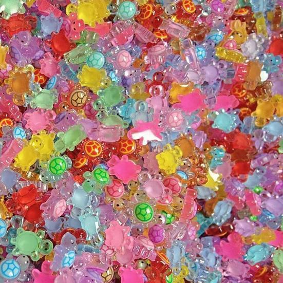 100 Pcs Mini Resin Turtle Statues Glow In Dark Tiny Turtle Figurines Miniature Animals for Fairy Garden Decor DIY Crafts Potted Plants Cake Toppers