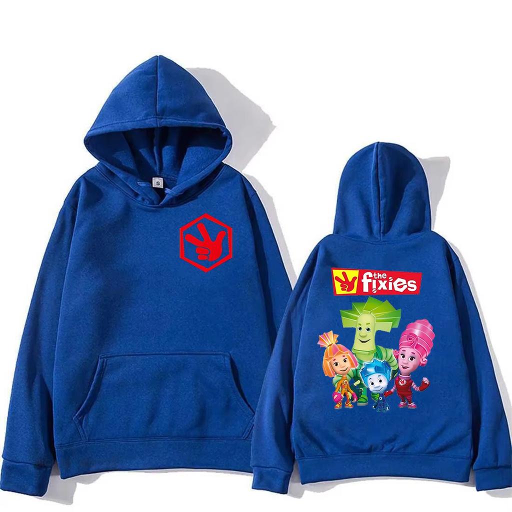 New The Fixies Graphic Hoodie Women Harajuku Hoodies Unisex Anime Cartoon Streetwear Punk Sweatshirt Trendy Streetwear for Daily Looks