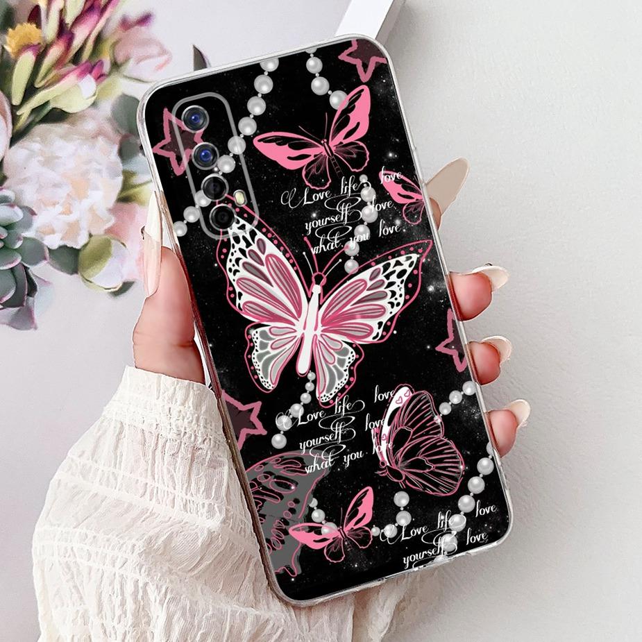 Чехол для Realme 7 5G RMX2111 Милый Кот Роскошный Расписной Чехол Мягкий Силиконовый Чехол для Телефона Для Realme 7 Pro Realme7 5G Задняя Крышка Coque