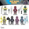 7 шт./комплект Строительные блоки Power Rangers Минифигурки Игрушки Сборные Фигурки Игрушки Подарки для Детей Декор для Дома
