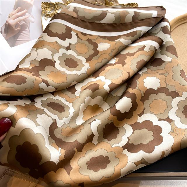 Silk Scarf For Women Luxury Hijab Hair Bands Square Neckerchief Female Satin Shawl Ribbon Headband Fashion Wraps Bandana