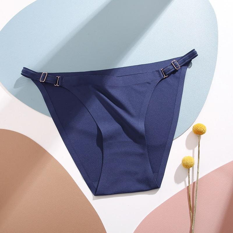 Женское нижнее белье FINETOO из ледяного шелка, сексуальные очаровательные гладкие треугольные брюки без следов с низкой талией