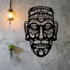 Племенная Маска Металлическая Настенная Арт-Скульптура Мурал Устойчивая к Ржавчине для Сада Забора Внутри Комнаты Гостиной Хэллоуин День Мертвых Подарок