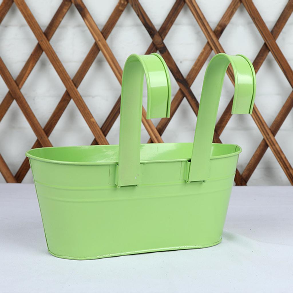 Настенные подвесные цветочные горшки со съемным двойным крючком, металлическое ведро-кашпо для перил, забора, балкона, садовые украшения