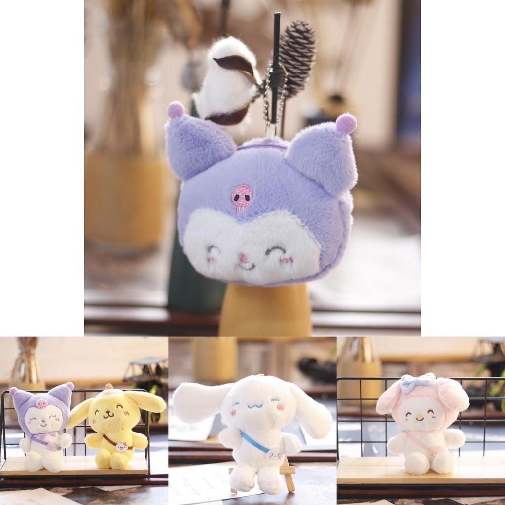 Cute Sanrio Characters Plushies Kuromi Cinnamoroll Melody Backpack Keychain