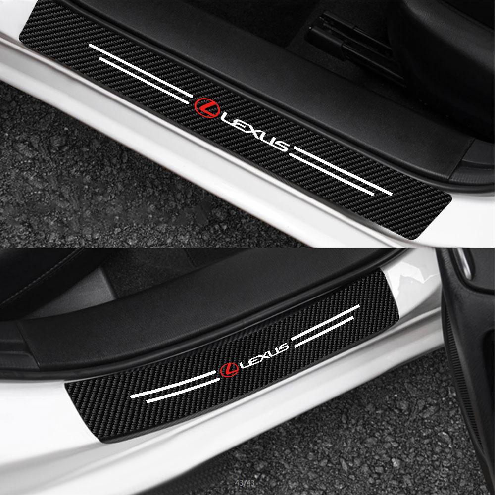 4Pcs Car Logo Threshold strip Auto Door Sill Pedal Sticker Interior Accessories For Lexus LS LC IS350 ES300h ES300 IS250 IS220d AFL1