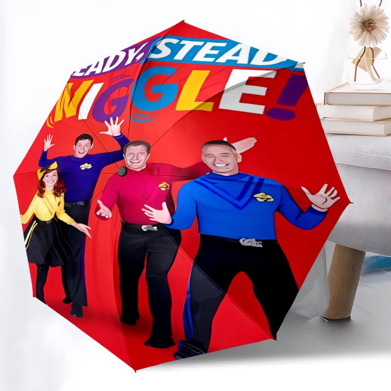 Printed The Wiggles Printed Folding Umbrella,Outdoor,Leisure,And Travel Umbrella,Durable Umbrella Fabric,Birthday And Holiday Gift