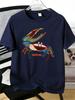 Unisexs Red Basic T Shirt Hand Drawn Vibrant Fiddler Crab Pattern Comfort Crew Neck Short Sleeve Summer Daily Street Casual Tops