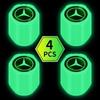 4Pcs Car Tyre Valve Stem Luminous Caps Fluorescent Decor for Mercedes Benz W203 W204 W205 W206 W212 W213 W222 W223 E300 C200 FVWXY1