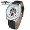 Мужские часы WINNER Business Machinery, полые, полностью автоматические механические часы с ремешком