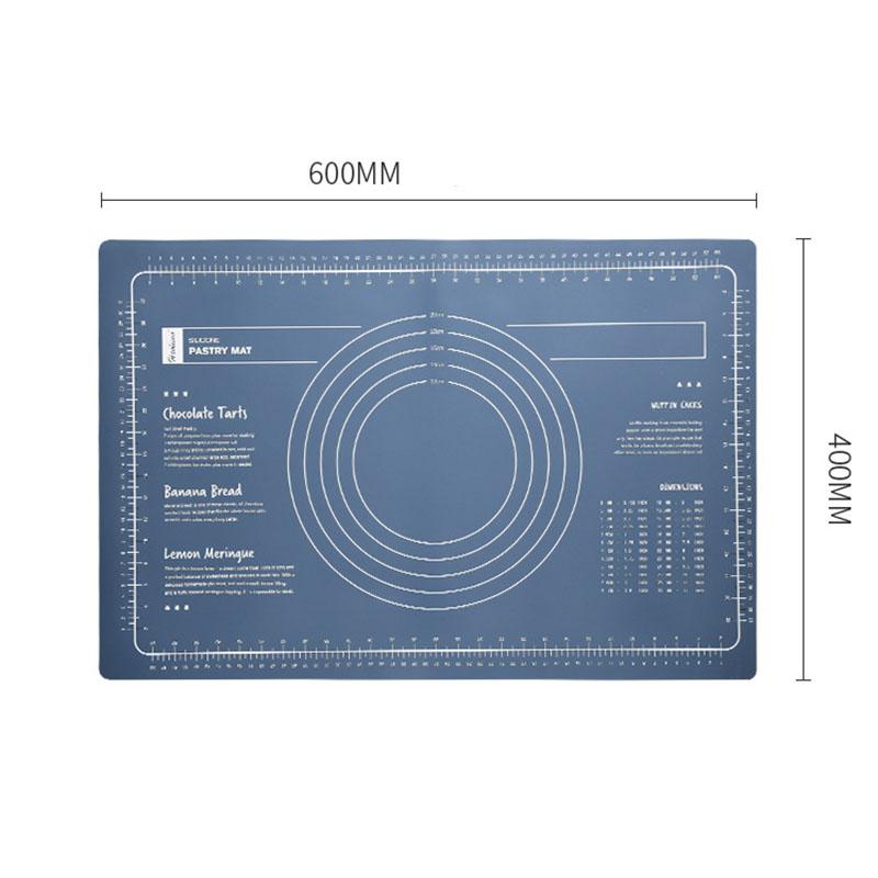 Silicone Measuring Kneading Pad Set Household Food Grade Rolling Pin Dough Pad Large Thick Non-slip Non-stick Bottom Baking Tool