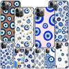 Blue Evil Eye Case For Apple Iphone 14 11 13 12 Pro Max Xr 7 8 +Se 2020 Xs 6 6s Plus 5 5s Black Silicone Phone Cover Coque