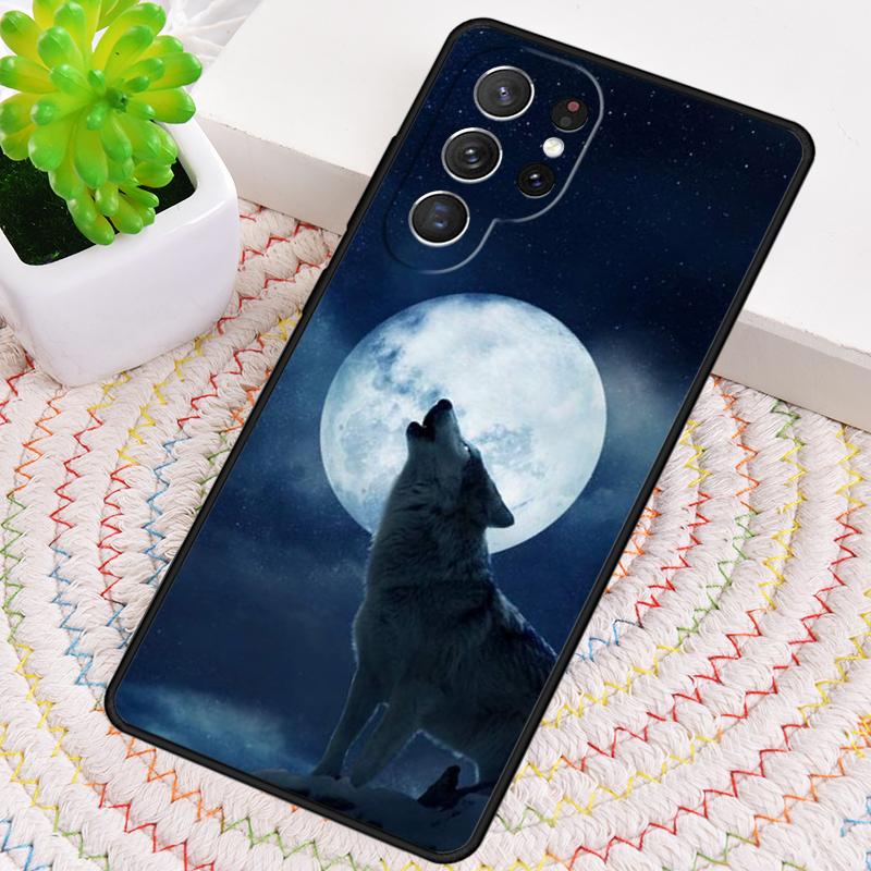 Силиконовый чехол для телефона с рисунком «Луна и Воющий Волк» для Samsung Galaxy note 10 pro S26 S25 S24 S23 S22 S21 Plus S25Ultra Capa Cover
