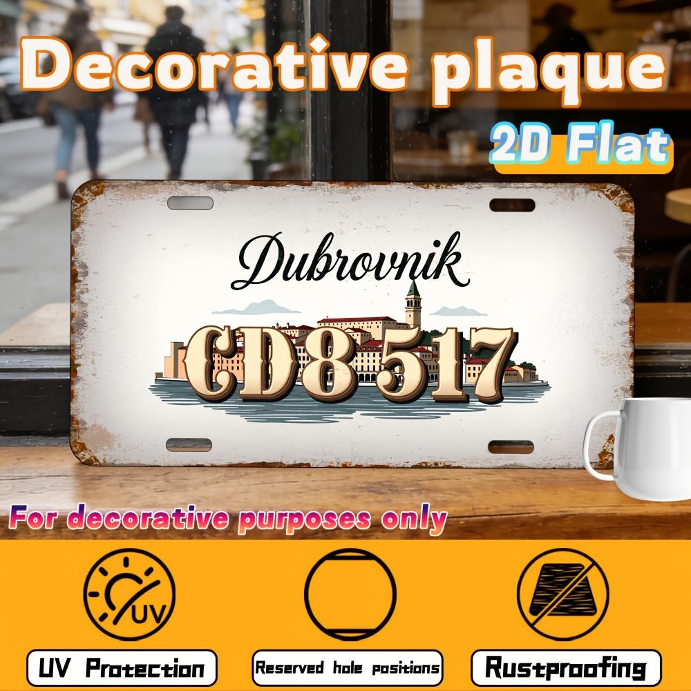 D Flat Vintage Metal Decorative Art Sign D Flat X Inch HighDefinition Uv Printed Perfect For Living Room Bar
