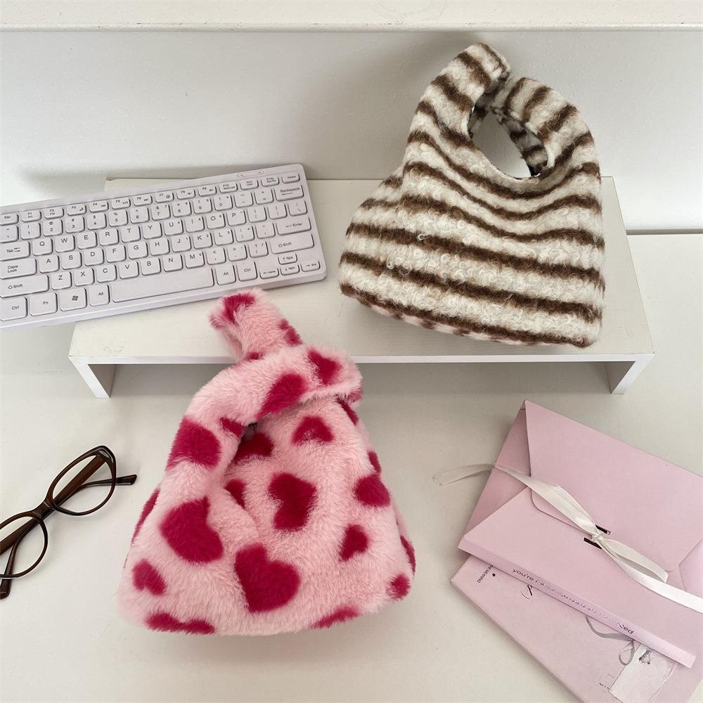 Женский клатч с леопардовым принтом, мягкий плюшевый, осенне-зимний, модная сумочка, тоут, для хранения
