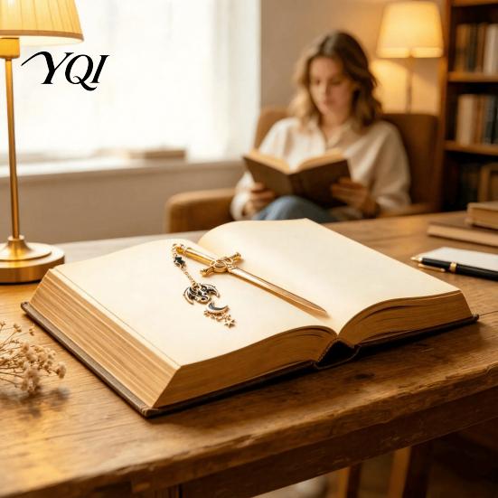 Удобные закладки для чтения для студентов, Закладка «Лезвие Луны и Дракона», Металлическая креативная Нескользящая Изящная поделка Маркер для страниц книги, Художественная гравировка