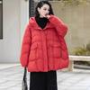 White Duck Down Jacket Hooded Autumn Winter Loose Puffer Coat Women Large Size Overcoat Thicken Female Parkas