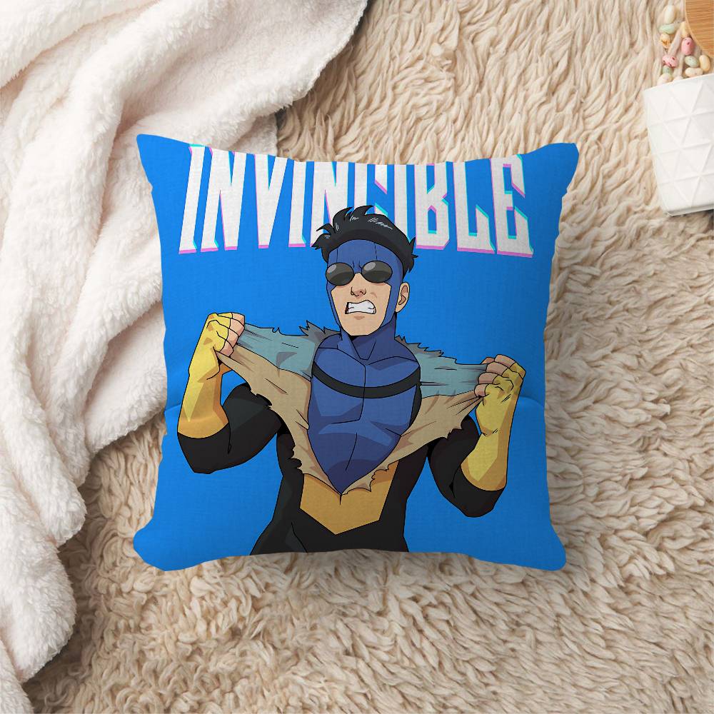 Animation I-Invincible Cushion Cover Car Throw Pillow Case For Sofa Car Christmas Gift 40X40Cm 45X45Cm