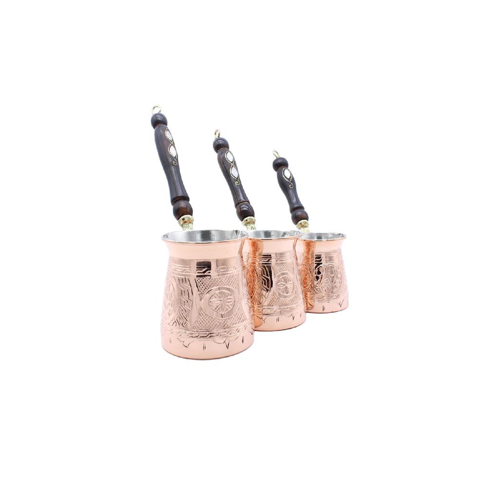 Газиантеп, медный набор из 3 предметов с деревянной ручкой ручной работы