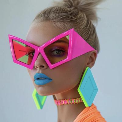 Оверсайз солнцезащитные очки «Кошачий глаз» в стиле Y2K, роскошные дизайнерские, винтажные, панк, с большой оправой, необычной формы, для женщин и мужчин