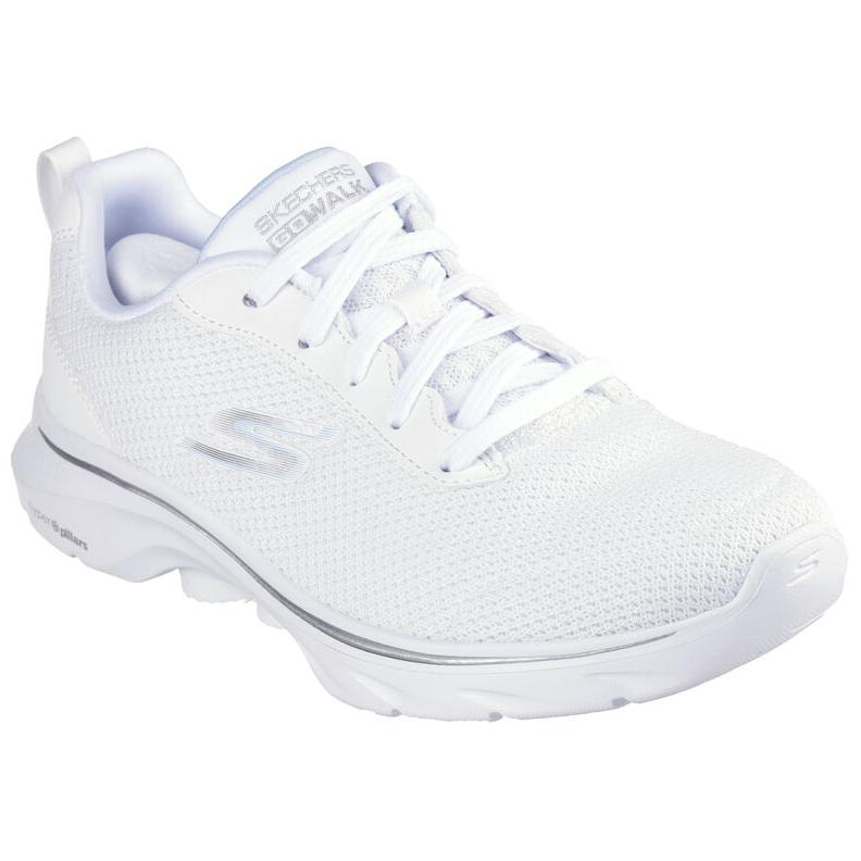 Skechers Go Walk 7 Удобные Легкие Универсальные Низкие Повседневные Кроссовки Женские Белые 125207-WHT