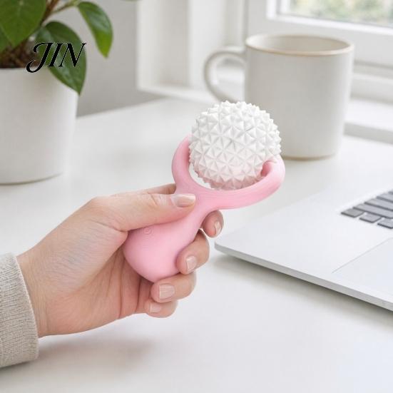 Office Stress Relief 3D Printed Massage Roller Ball, Ergonomic Handheld Massager for Muscle Relief, Compact Body Soother Portable Spiky Tool Legs Back