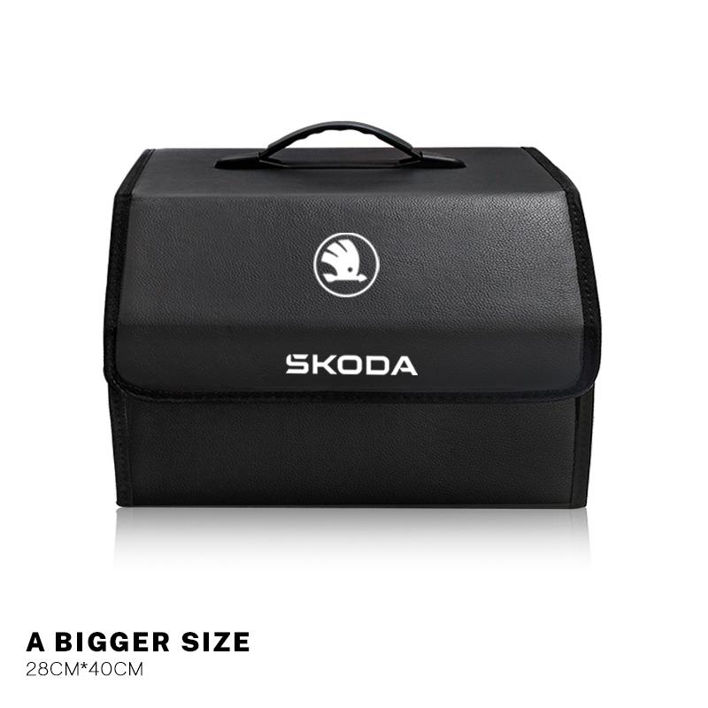 HFB4 Foldable Car Trunk Organizer Box Storage Tidying Bag For Skoda Yeti Kamiq Kodiaq Karoq Octavia Fabia Rapid Vrs Mk3 Superb A5 A6