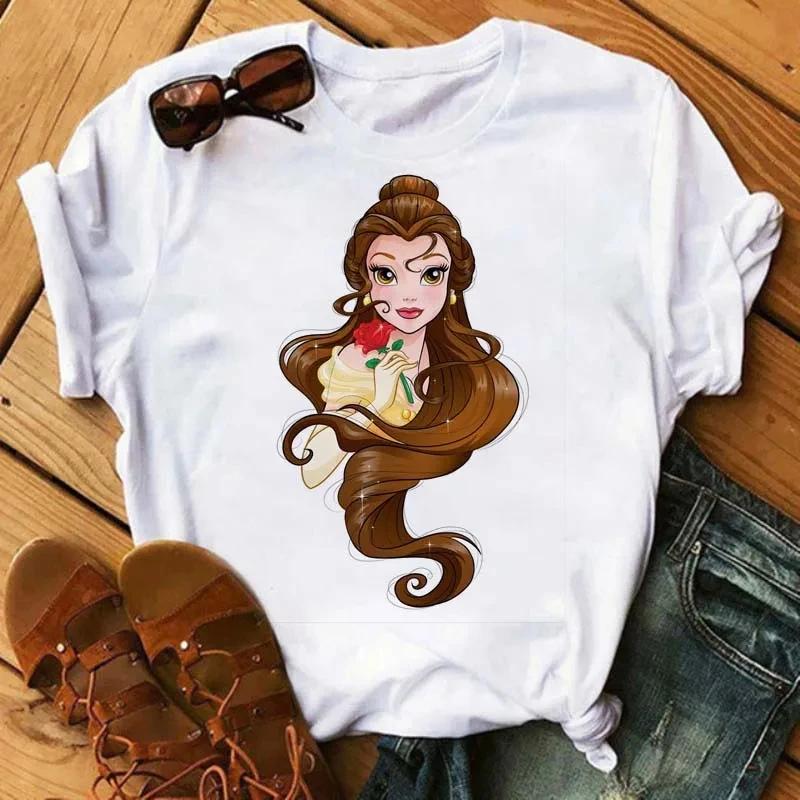 Summer Kawaii Princess Cotton T-Shirt Tops Harajuku Cartoon Graphic Tees Cute T-shirt Blouses Unisex
