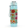 1PC Mexican Floral Square Folk Art Pattern 750ml Color Plastic Sports Water Bottle Leakproof Flip Straw Lid Suitable for Sports Office Home Use
