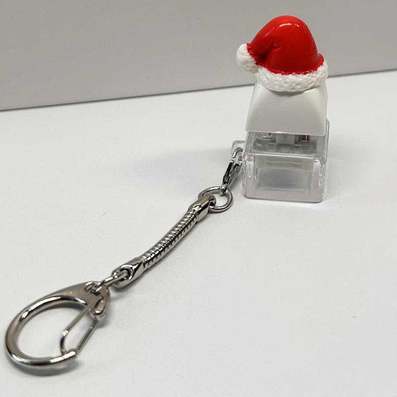 Mini Christmas Keyboard Keychain Fidget Toy Anti-Anxiety Stress Relief Sensory Toy for Kids Adults Holiday Party Gift