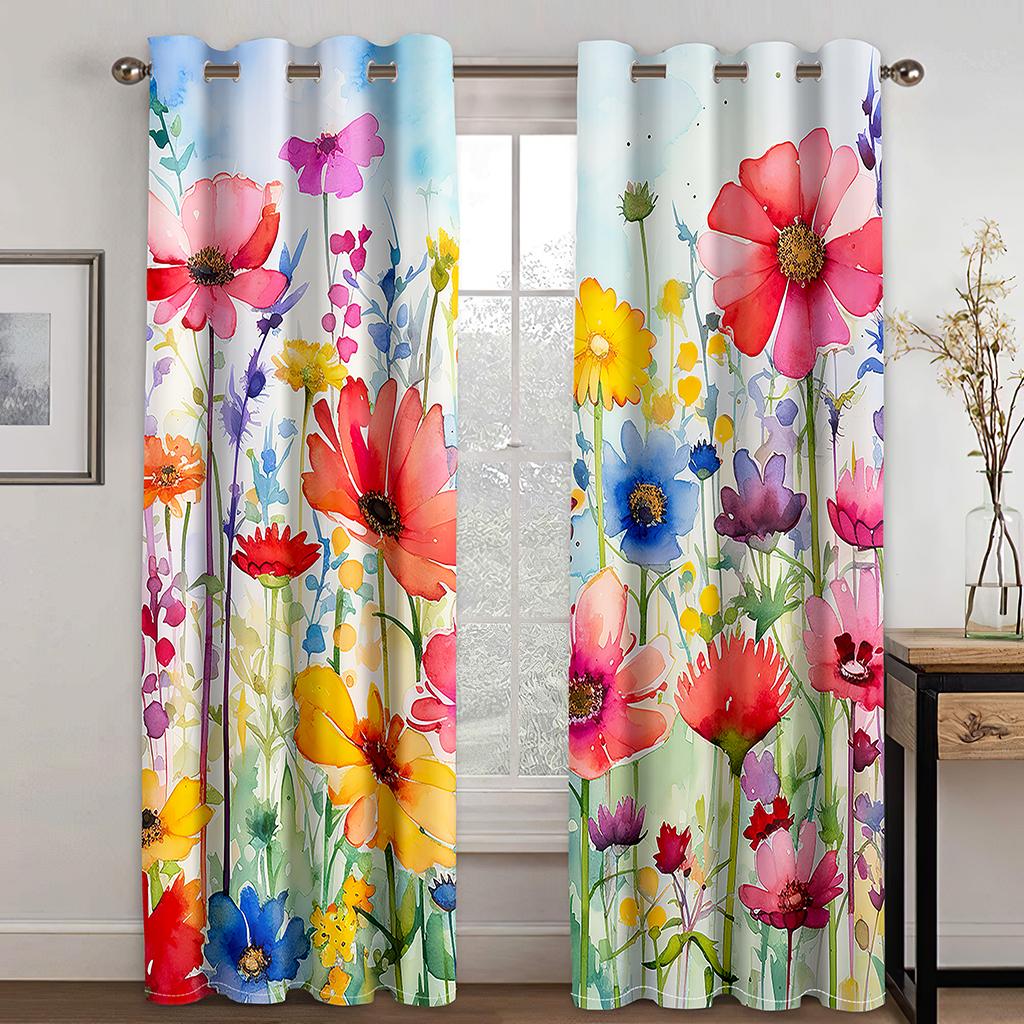 Голубая бабочка с золотым фоном, принт, шторы, 2 панели, современное искусство, яркие шторы с бабочками, гостиная, спальня, балкон, декор