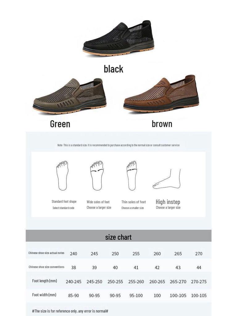 Men's Summer Breathable Slip-On Shoes - Soft Sole, Deodorant, Casual for Middle-Aged & Elderly