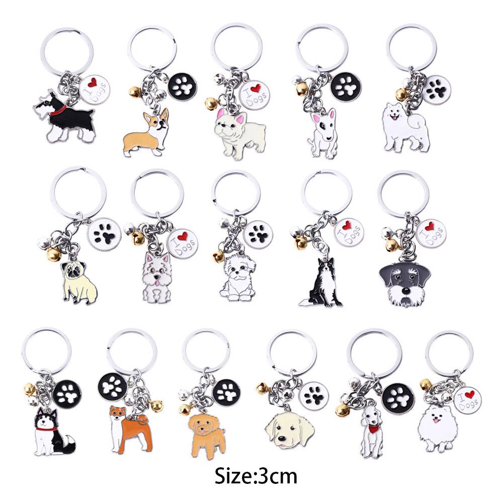 Enamel Golden Retriever Maltese Animal Bell Pet Keyring Pet Keychain Dog Keychain Dog Pendant