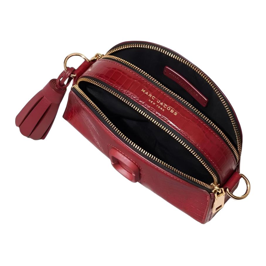 Marc Jacobs Vintage Fringe Logo Crocodile Pattern Shoulder Bag Women bags Burgundy H164L01RE21-618