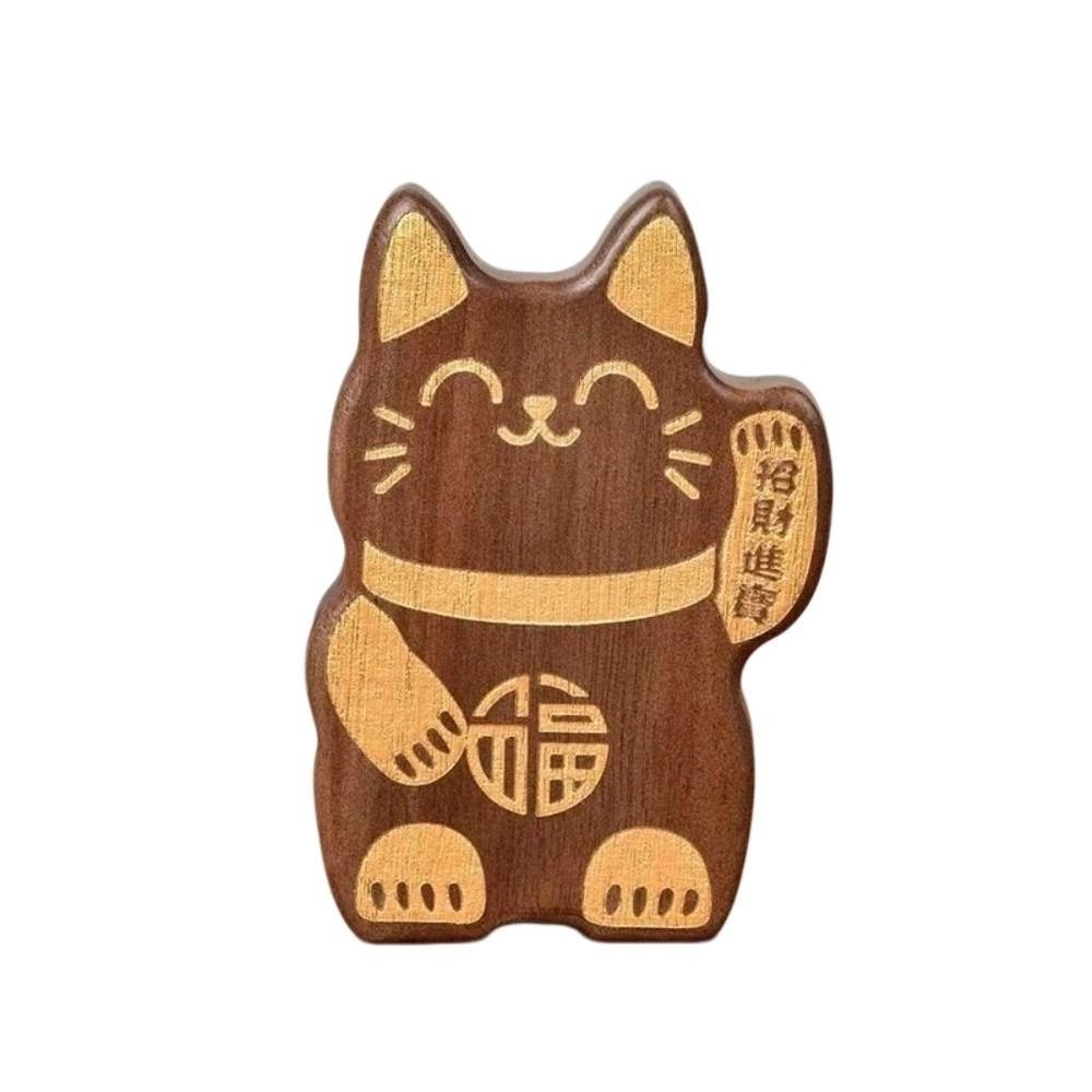 Wooden Fortune Cat Bottle Opener Lucky Magnetic Cap Remover Decoration Kitty Fridge Magnet Gift