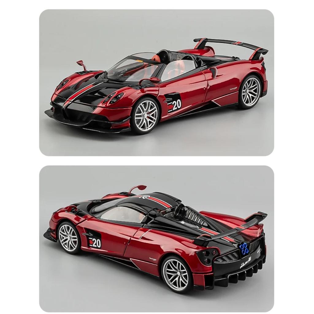 1/18 Pagani Huayra BC Сплав Спортивная Модель Металлическая Литая Модель Гоночного Автомобиля Модели Транспортных Средств Имитация Звука Света Коллекция Игрушка Подарок для Детей