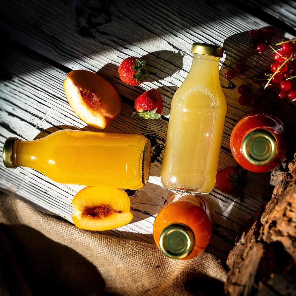 KADAX Butelka Szklana Soczek 330ml Z Zakrętką Na Sok Butelki Na Soki Nalewki 