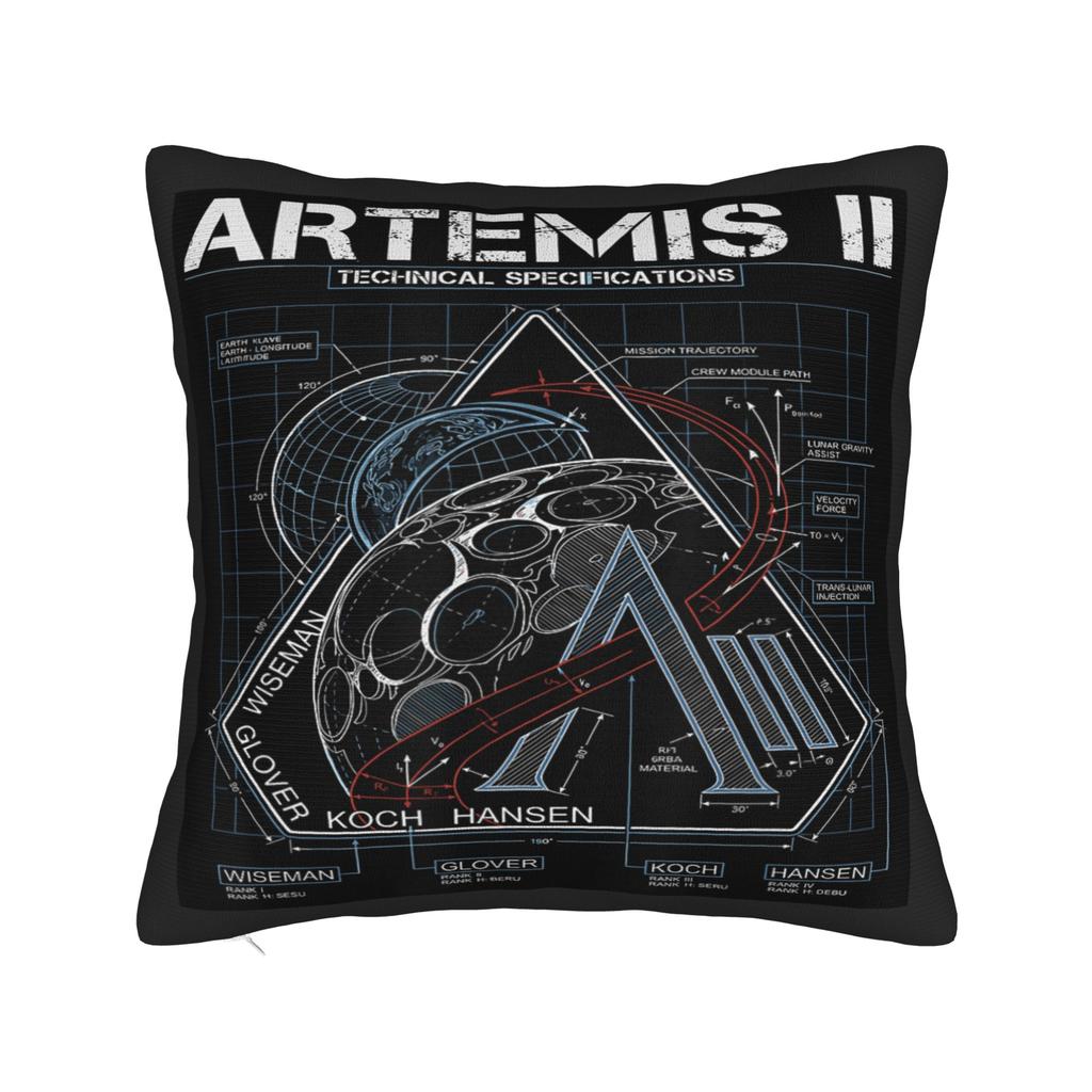 Artemis Ii Back To The Moon Pillow Case Kawaii Pillow Cover Graphic Pillowcases For Chair Sofa Home Decor