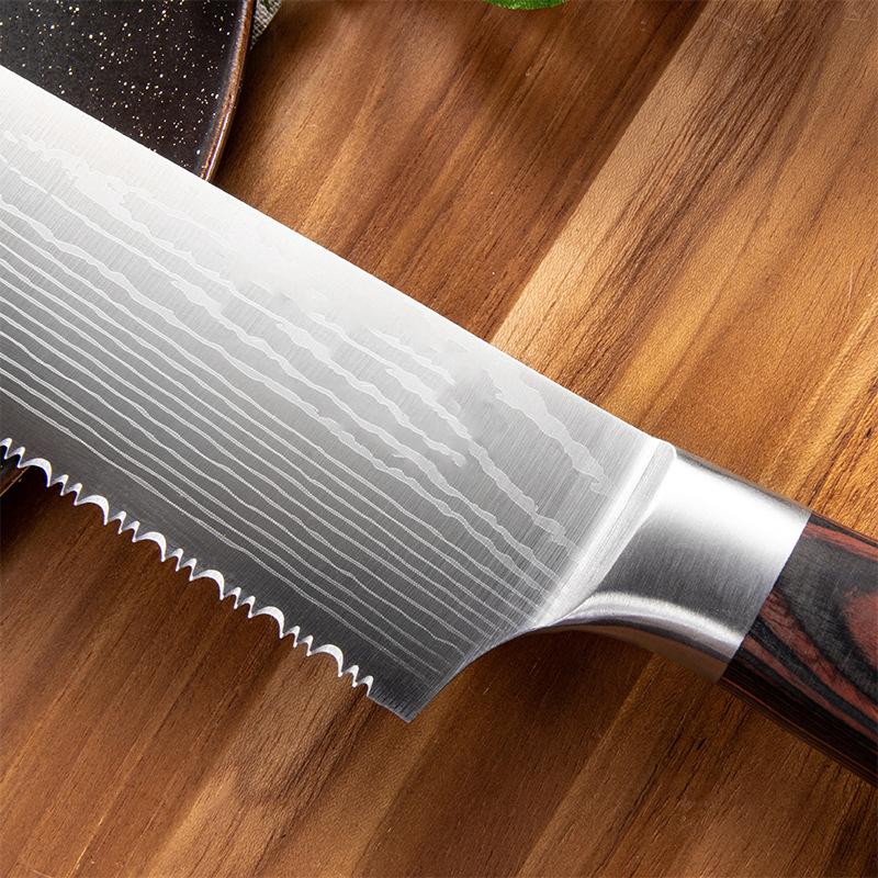 Нож шеф-повара из нержавеющей стали, нож для мяса, кухонные ножи, инструменты для приготовления пищи, зубчатый нож для замороженного мяса
